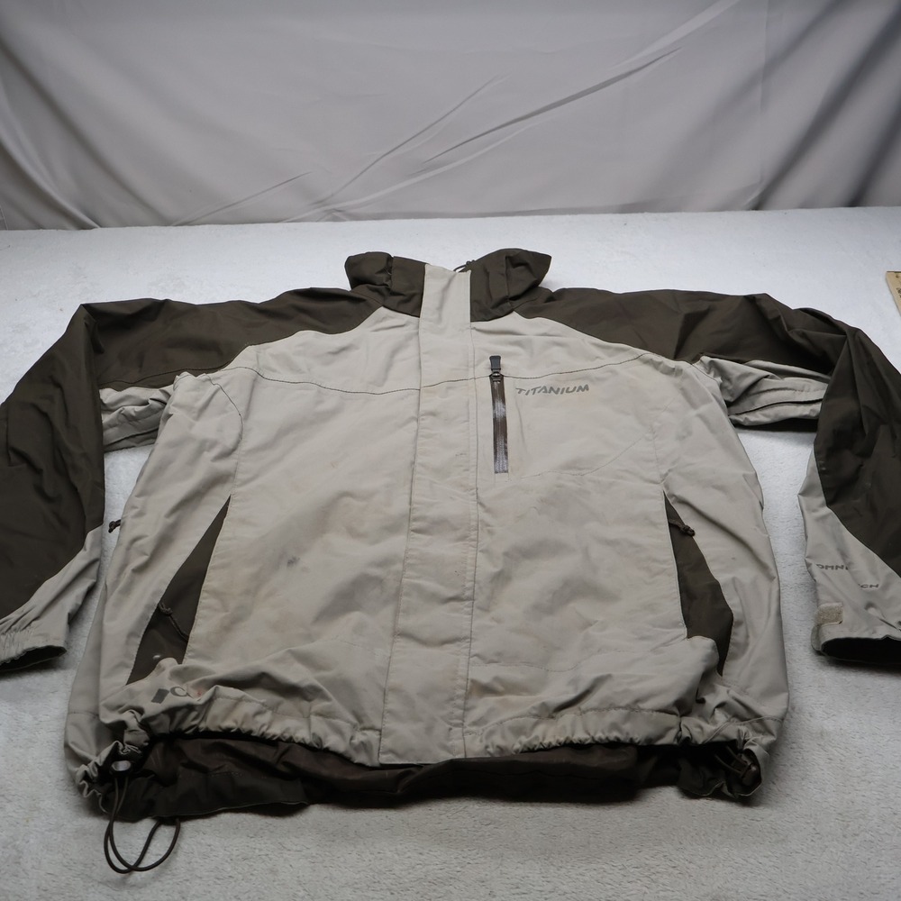Columbia Titanium Jacket Mens Large Beige Waterproof Outdoor Winter 3in1 Shell
